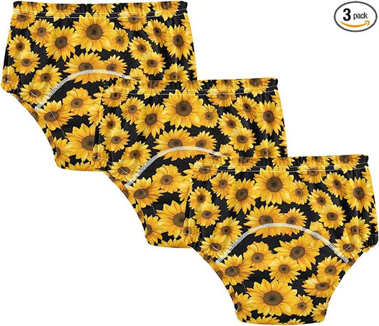 Little Girls Potty Training Must Haves Pants Soft Cotton Short Underwear for 2T Sunflowers