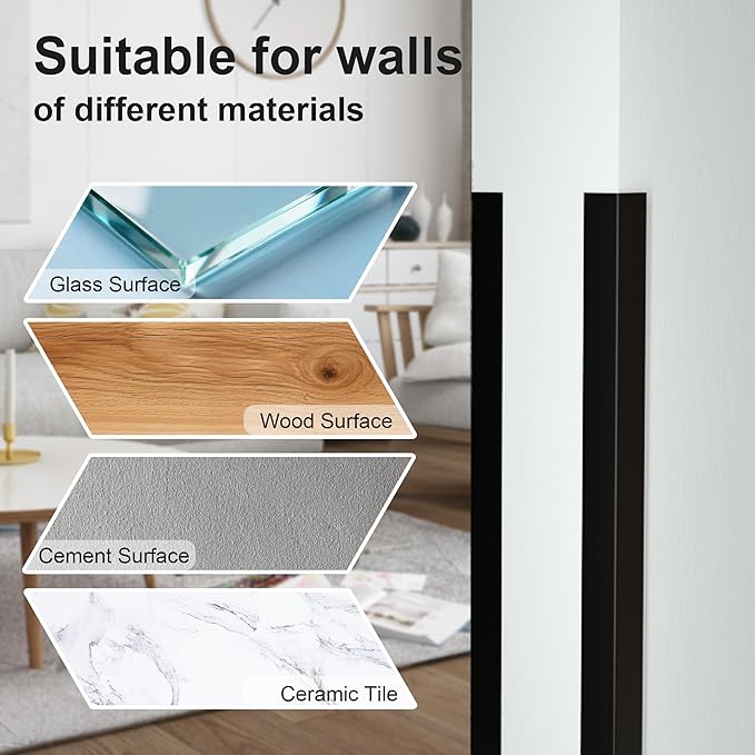 4Pcs 36" Metal Corner Protectors, Aluminum Self-Adhesive Corner Guards, for Edge Protection & Decoration on Walls, Furniture, Cabinets, Kitchen Islands (Black, 36" 1.5"x1.5")