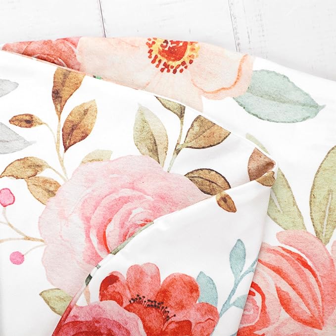 Nursing Pillow Cover, Breastfeeding Pillow Covers for Baby Girls Boys, Soft Stretchy Nursing Pillowcase for Infant Newborn, Removable Slipcover for Breast Feeding Pillows, Floral (Only Cover)