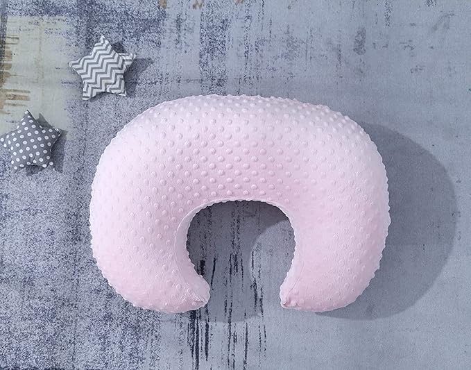 Dots Nursing Pillow Cover, Case Plush Breathable Breastfeeding Pillow Slipcover Fits Nursing Pillow, Super Soft Snug Positioners for Baby Boy Baby Girl (Light Pink)