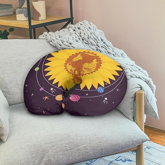 Nursing Pillow for Baby Girl，Removable Nursing Cover for Breastfeeding Pillows,Ultra-Soft Baby Nursing Pillow Covers Fits Newborn Feeding Pillow Purple,Sunflower Planets(Cover Only)