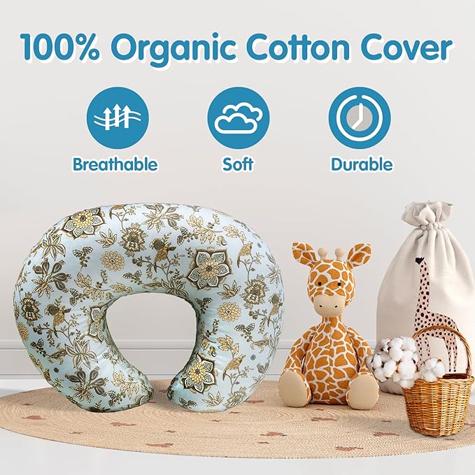 x-vesolje Nursing Pillow, Breastfeeding Pillow with Removable Cover, Ergonomic Breast Feeding Pillow, Baby Feeding Support Pillow for Mom Easier Breastfeeding- Original Size/Boho Garden