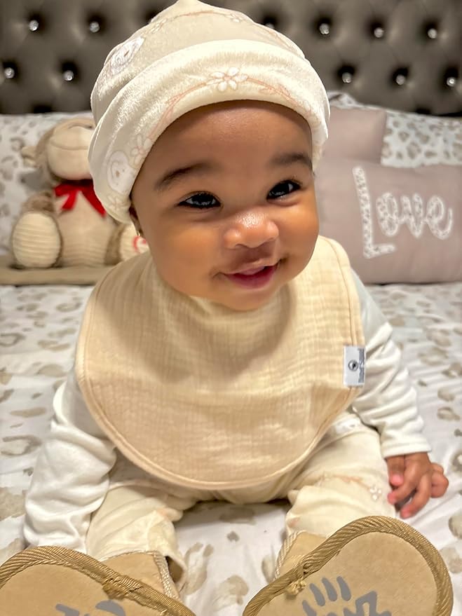 DiaperSquad's 100% Organic Cotton Baby Drool Bibs, Super Absorbent & Adjustable Baby Bibs for Drooling and Teething