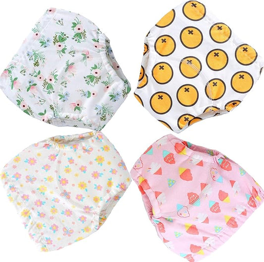 4 Pack Cotton Potty Training Pants for Boys Girls, Learning Designs Training Underwear Pants 12M-4T