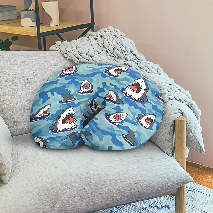 Camo Shark Nursing Pillow Cover Fits The Original Support Pillow for Breastfeeding and Bottle Feeding Breastfeeding Pillow Slipcover for Baby Boys & Girl Blue