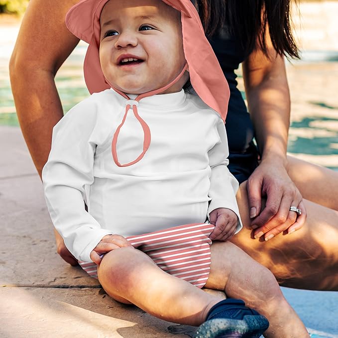 green sprouts Baby Toddler Eco Snap Swim Diaper - Coral Stripes - 3T
