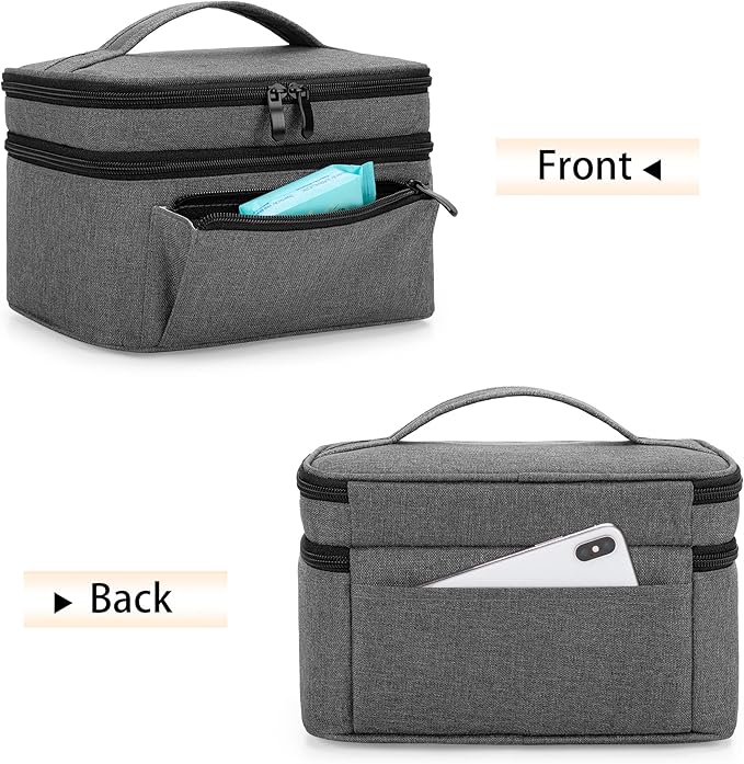 BAFASO Breast Pump Bag (Compatible with Medela Pump in Style) with a Waterproof Pump Parts Pad, Carrying Case for Medela Pump in Style and Extra Parts (Patent Pending), Gray