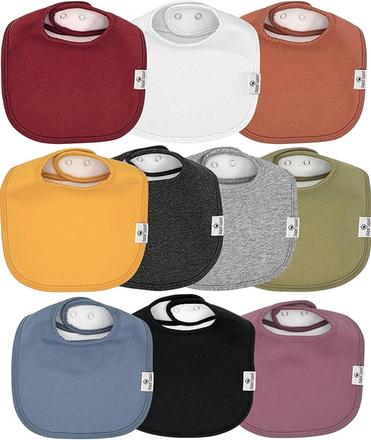 DiaperSquad's 100% Organic Cotton Baby Drool Bibs, Super Absorbent & Adjustable Baby Bibs for Drooling and Teething