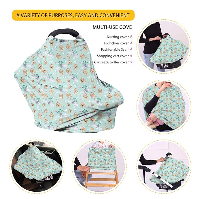 Belidome Gothic Baby Stuff Nursing Cover Up for Breastfeeding Black and White Skull Carseat Canopy for Baby Boys Stretchy Comfy