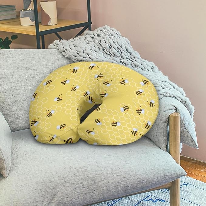 Forchrinse Bee,Yellow Nursing Pillow Cover for Baby Boys Girls,Soft Breastfeeding Pillow Cover Washable Infant Feeding Cushion Cover Easy to Clean