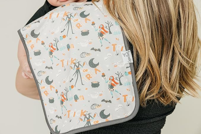 Baby Burp Cloths for Boys & Girls - Cotton Burp Cloths Baby Girl & Boy, 3 Pack Soft Spit Up Rags, Extra Absorbent Layers for Newborn, Infant Towels, 21x10 in - Nightmare Before Christmas Set