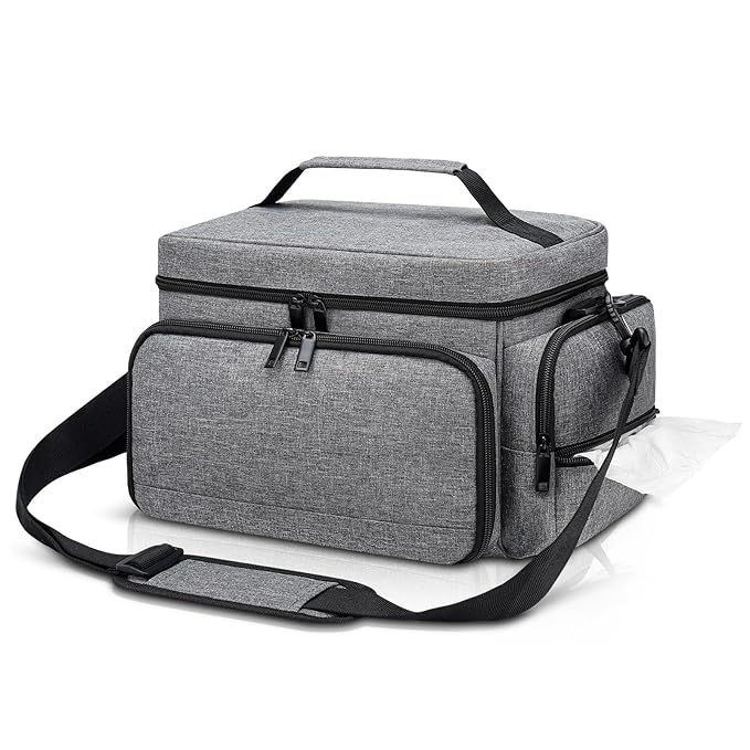 Breast Pump Bag Fit for Spectra S1 and S2, Pumping Bag with Waterproof Mat for Pump Accessories, Portable Pump Carrying Case for Work, Travel and Family Use, Grey