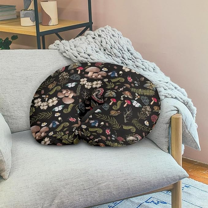 Mushroom Nursing Pillow Cover Girls, Breastfeeding Pillow Cover for Baby, Snug Fits Newborn Nursing Pillow Case, Super Soft Breathable