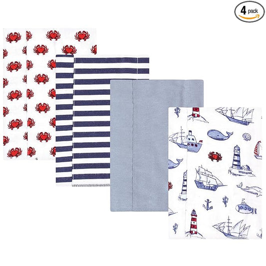 Hudson Baby Unisex Baby Cotton Flannel Burp Cloths, Lighthouse, One Size