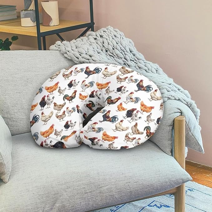 Nursing Pillow Cover with Zipper Covers Roosters Soft Breastfeeding Cover for Nursing Pillow Unisex Nursing Pillow Slipcovers Machine Wash & Quick Dry