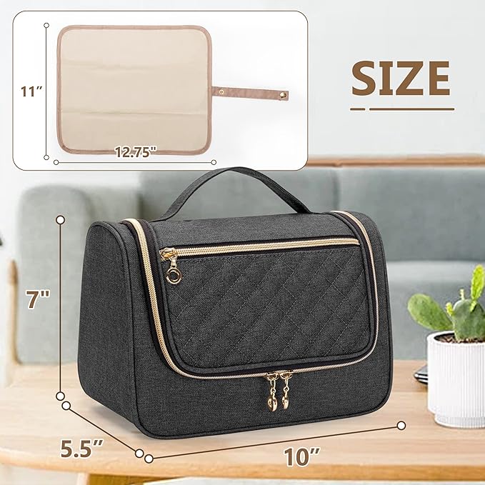 Luxja Wearable Breast Pump Bag (with a Waterproof Mat) Compatible with Momcozy and Elvie Breast Pump, Carrying Case for Wearable Breast Pump and Extra Parts (Patent Pending), Black