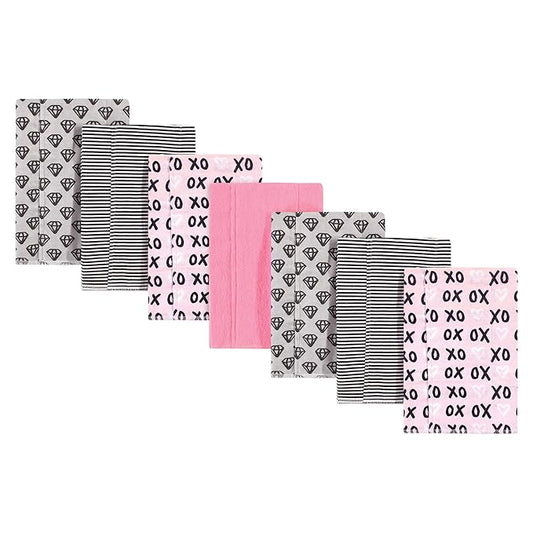 Hudson Baby Unisex Baby Cotton Flannel Burp Cloths, Xoxo, One Size
