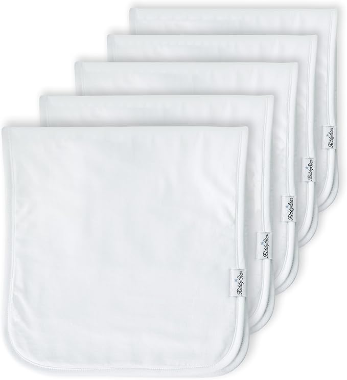 KiddyStar 5-Pack Burp Cloths – Organic Cotton, Soft, Large & Absorbent 3-Layer Towels for Newborns – Essential for Feeding & Spit-Up
