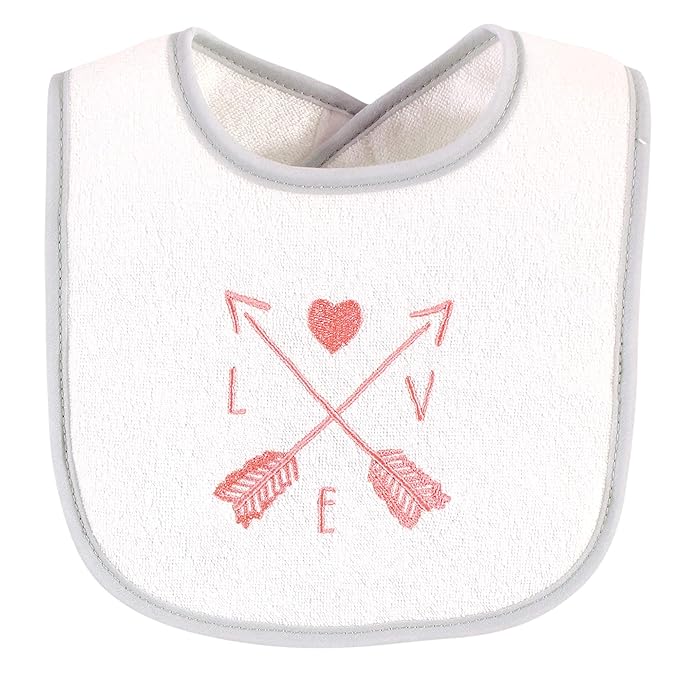 Hudson Baby Unisex Baby Cotton Terry Drooler Bibs with Fiber Filling, Girl Woodland, One Size