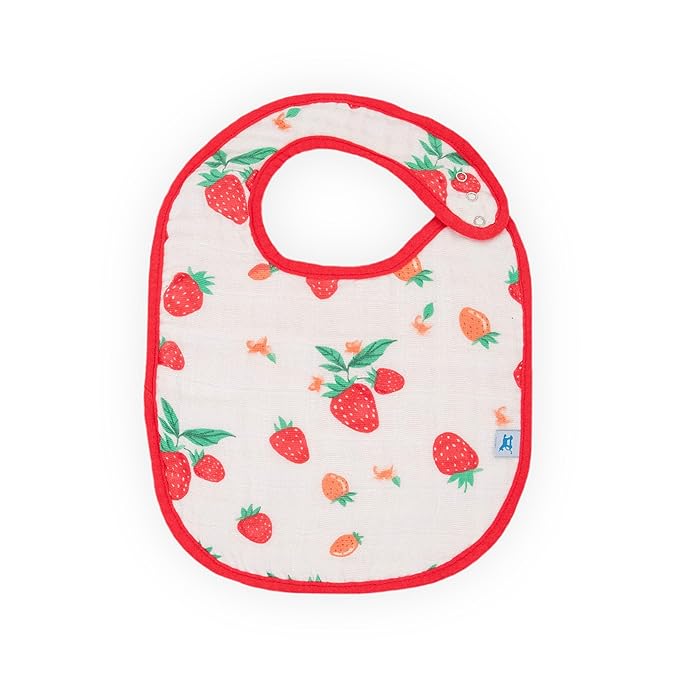Little Unicorn Muslin Baby Bibs | Adjustable as Baby Grows | Soft Absorbent Muslin Fabric | For Eating, Drooling, Teething (Berry Lemonade)