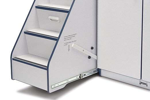 Jonti-Craft Rainbow Accents 5145JC112 Diaper Changer with Stairs, Left, Navy