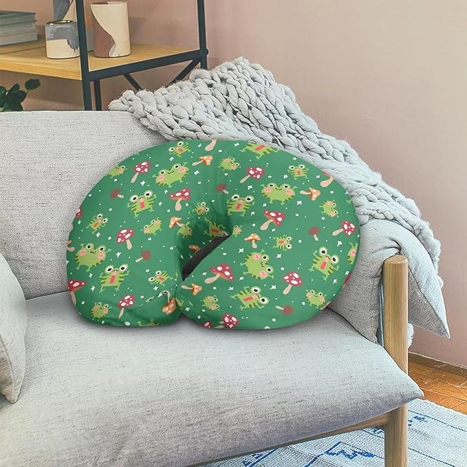 Nursing Pillow Cover Frog Mushroom Quick-Dry Fabric Fits The Original Support Pillow for Breastfeeding and Bottle Feeding Stretchy Nursing Pillow Cover