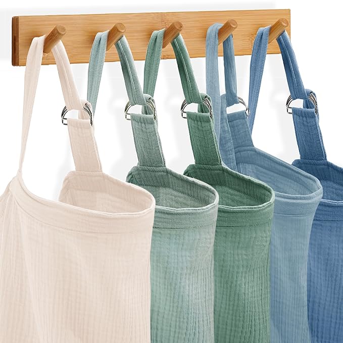 Wimst Muslin Nursing Cover Breastfeeding for Women, Soft and Breathable Breastfeeding Cover with Rigid Hoop for Nursing Apron (Sage)