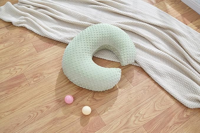 Dots Nursing Pillow Cover, Case Plush Breathable Breastfeeding Pillow Slipcover Fits Nursing Pillow, Super Soft Snug Positioners for Baby Boy Baby Girl (Green)