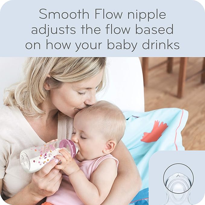 NUK Smooth Flow Anti Colic Baby Bottle, Elephant, 5 Ounce (3 Count)(Pack of 12)