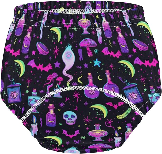 Little Boys Underwear Potty Training Leakproof Potty Training Underwear Briefs for 4T Cute Witchy Icons Like Magic Potions and Mushrooms with Fire