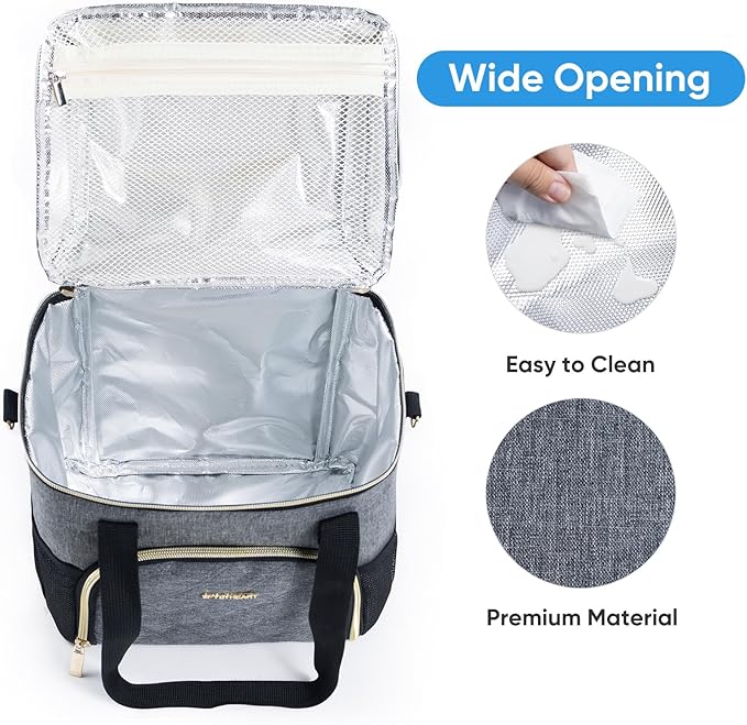 Mam Breastmilk Cooler Bag with Ice Pack for 4 Bottles - See-through Breast Pump Bag for Baby Bottles 4oz-9oz