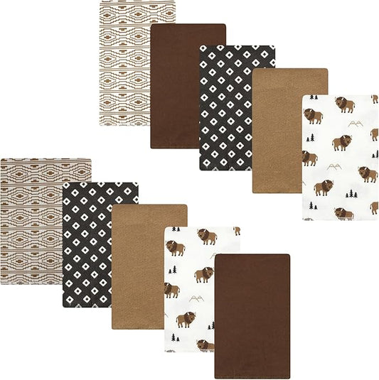 Luvable Friends Hudson Baby Flannel Burp Cloths 10pk, Buffalos