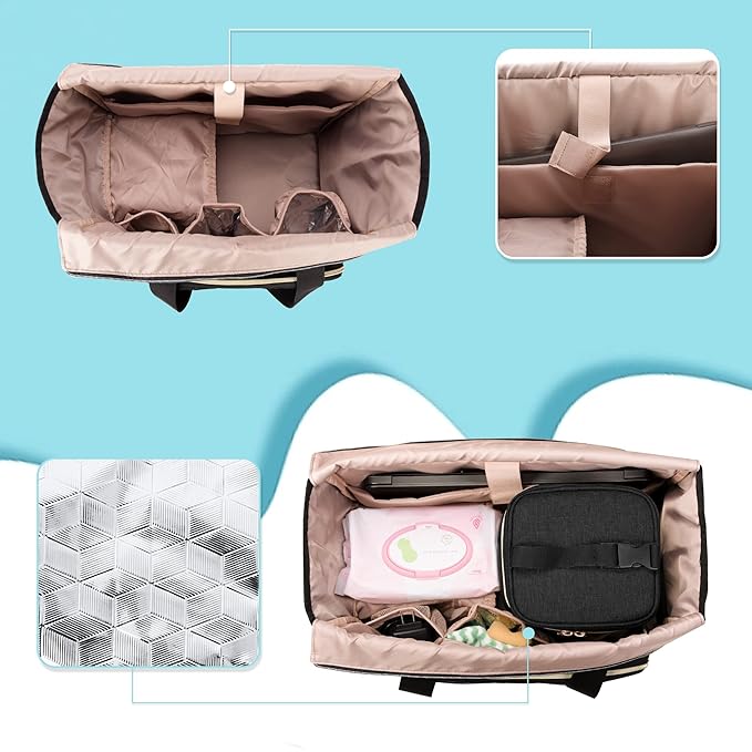 LUXJA Breast Pump Bag Compatible with Spectra S1 and S2 (with a Breastmilk Cooler Bag, a Small Carrying Case and a Waterproof Mat), Pumping Bag for Breast Pump and Extra Parts, Black