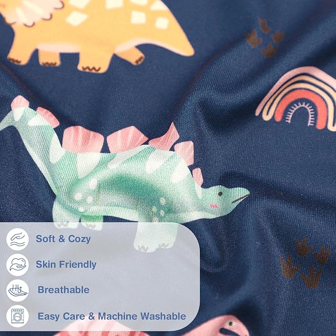 Nursing Pillow Cover, Breastfeeding Pillow Cover Case for Baby Girls Boys, Soft & Breathable, Blue Dinosaur (Only Cover)
