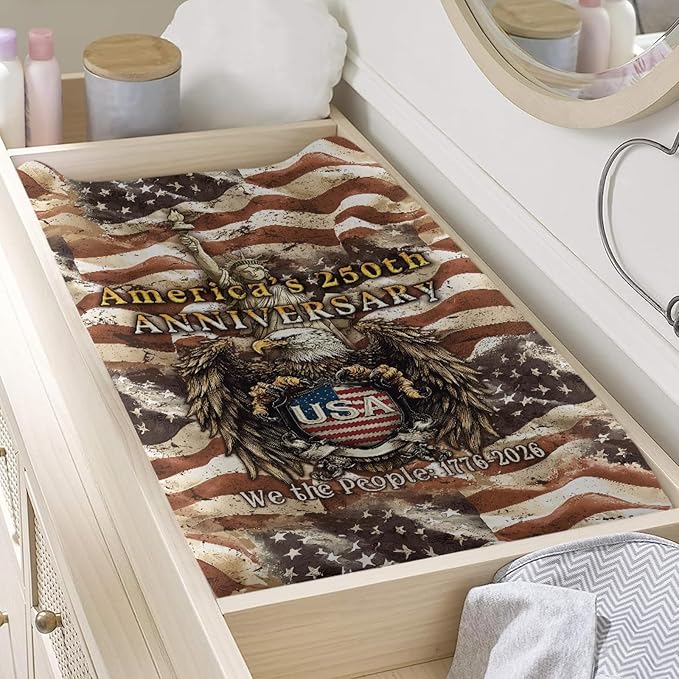 250 Anniversary USA Baby Changing Pad Cover American Flag Diaper Changing Pad Cover Eagle Diaper Changing Pad Cover 32''*16'' Changing Pads Nursery Decor