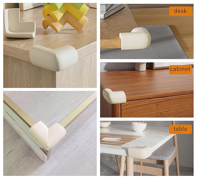 M2cbridge L Shape Extra Thick Furniture Table Edge Protectors Foam (8 Corners(White))