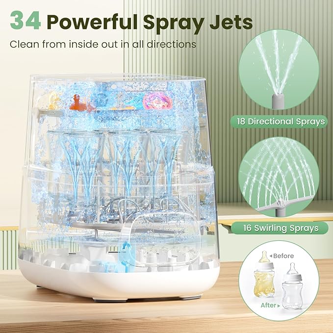 Upgraded Bottle Washer Pro, All-in-One Baby Bottle Washer and Sterilizer & Dryer, Cleaning Machine for Bottles, Pump Parts & Baby Essentials, Replaces Hand Washing, Mothers Day Gifts for Women