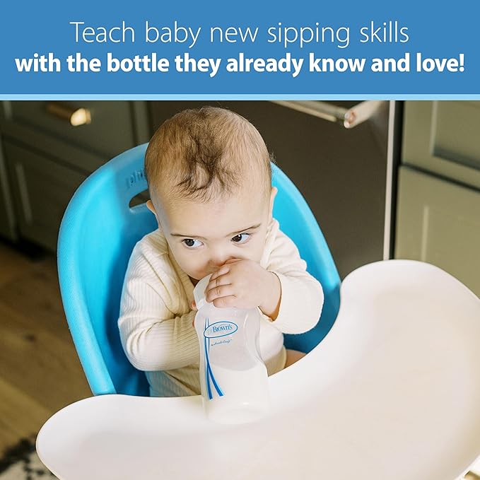 Dr. Brown's Options+ Wide-Neck Baby Bottle Silicone Sippy Spout, 6m+, 2-Pack