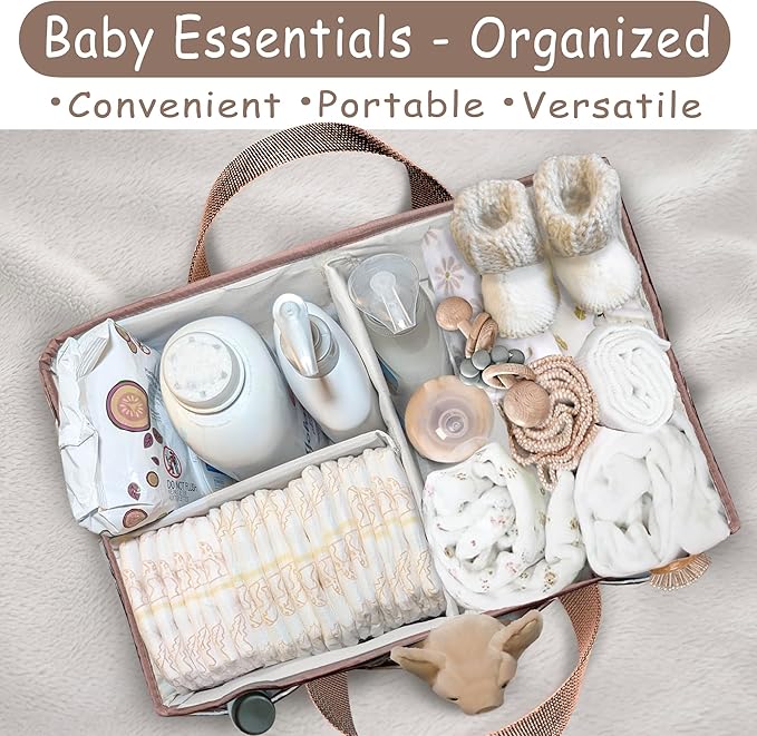 KIDSco. Baby Diaper Caddy. Portable Storage for Diapers, Wipes and Changing Table Essentials. A Nursery and Travel Must Have.