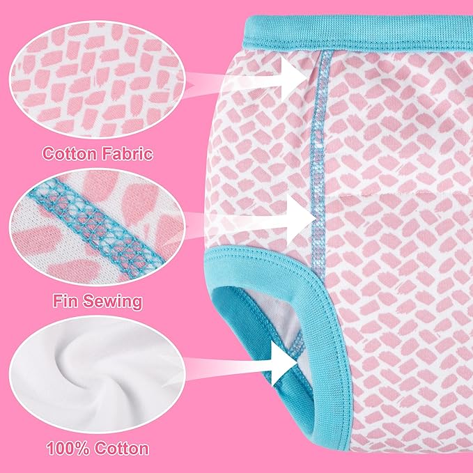 BIG ELEPHANT 10-Pack Baby Potty Training Underwear, Soft 100% Cotton Absorbent Training Pants for Boys & Girls, 2T