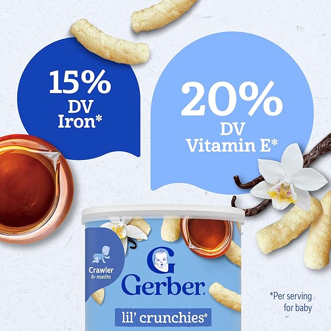 Gerber Graduates Little Crunchies Whole Grain Corn Snacks Variety Pack, 1.48 Ounce (Vanilla Maple, Pack of 2)