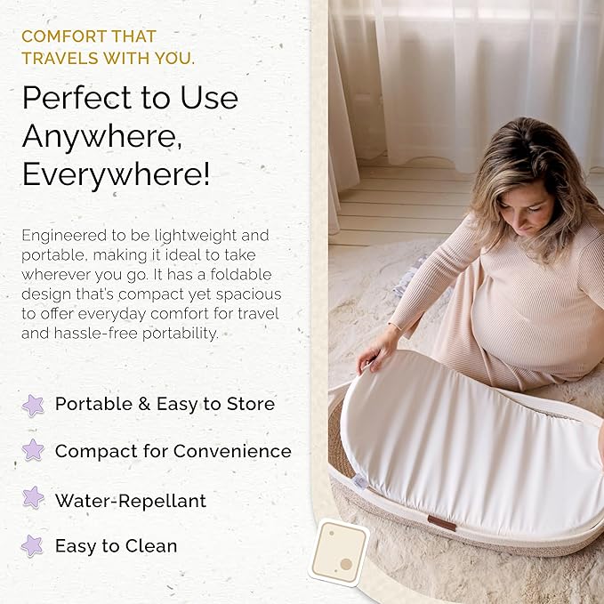 Yunioo Foldable Baby Changing Pad 31” x 16” - Waterproof & Ultra Soft Mattress for Diaper Changing Station - Portable Table Topper & Moses Basket Replacement - Easy to Clean