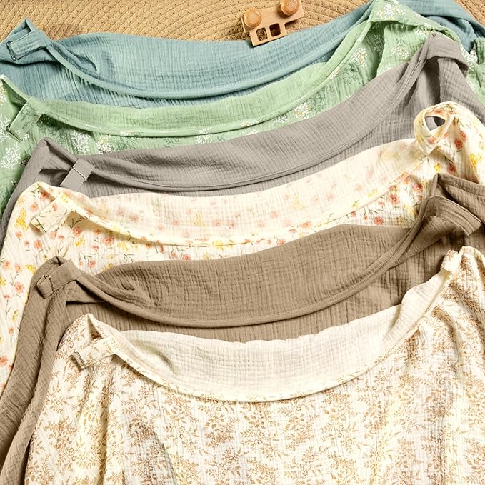 MEXXI Muslin Nursing Cover for Breastfeeding, Breathable Breastfeeding Cover for Women, Lightweight Nursing Blanket with Arch Neckline