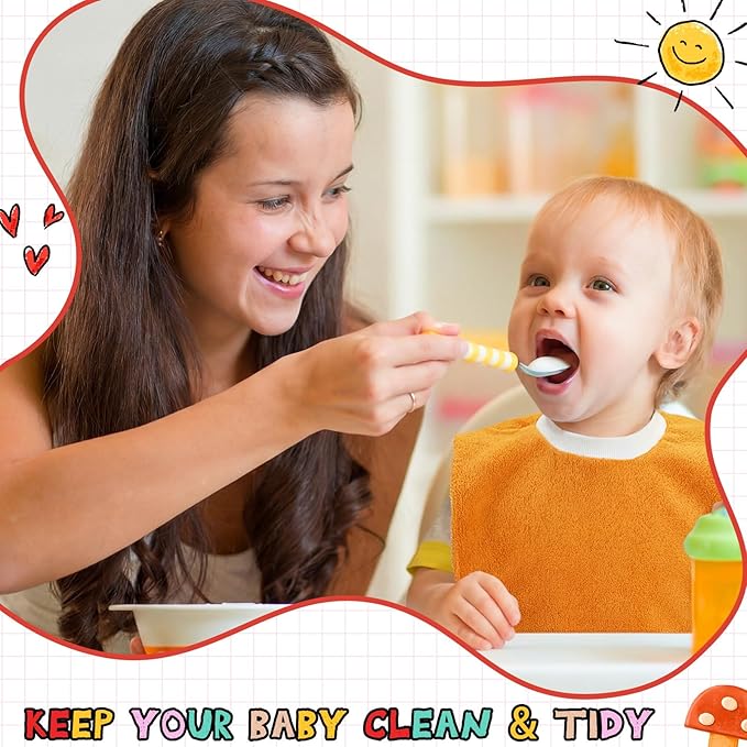 Foaincore 6 Pcs Pullover Baby Bibs Cotton Terry Toddler Absorbent Infant for Feeding and Drooling Towel Bib (Classic Colors)
