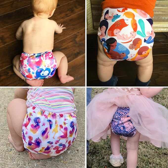 Mama Koala 1.0 Cloth Diapers for Babies, 6 Pack Pocket Shell Only (NO Inserts) - One Size Washable and Reusable Pocket Diapers for Newborns and Toddlers - 160026
