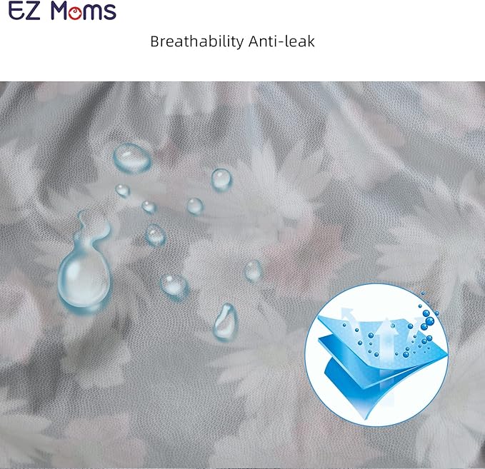 EZ Moms 6 Packs Plastic Pants for Toddlers Cloth Diaper Covers Soft Reusable Portable Rubber Pants for Toddlers Plastic Underwear Covers for Potty Training with Baby Washable Wipes Girl 2T