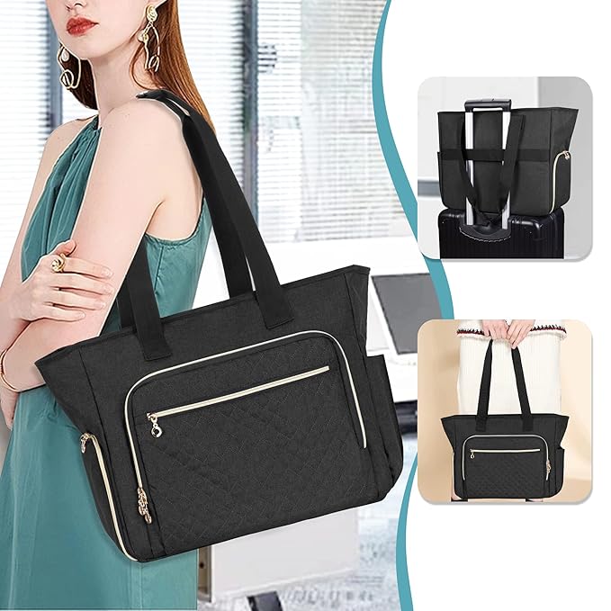 LUXJA Breast Pump Bag Compatible with Spectra S1 and S2 (with a Breastmilk Cooler Bag, a Small Carrying Case and a Waterproof Mat), Pumping Bag for Breast Pump and Extra Parts, Black
