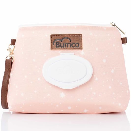 Bumco Diaper Clutch Bag - Portable Wipes Dispenser & Diaper Holder, Airtight Travel Baby Wipes Case, Wipe Dispenser Travel Baby Wipes Dispenser On the Go, Diaper Wristlet