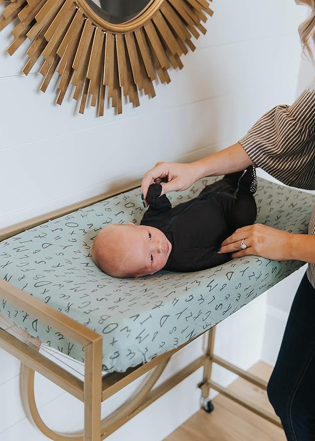 Premium Knit Diaper Changing Pad Cover Poe by Copper Pearl