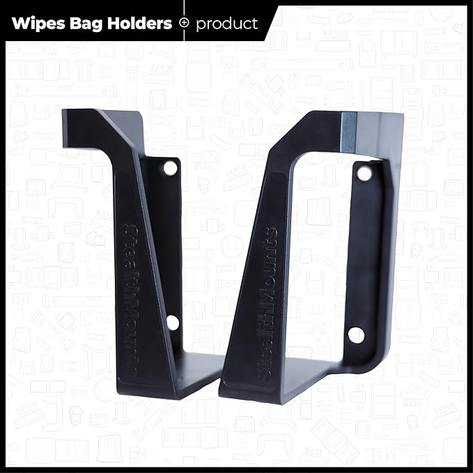 StealthMounts Wipe Holder – 2 Pack Wall Mount Wipe Dispensers & Storage Racks for Workshop, Garage & Cleaning Stations – Made in The UK